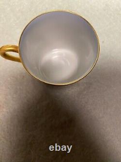 Vtg6 T & V Limoges La Cloche Demitasse Cups & Saucers Porcelain Cobalt & Gold