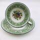 Wedgwood Florentine Green Porcelain Cup&saucer Made In England Peony Dragons Tea