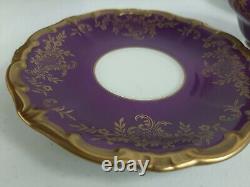 Weimar Katharina Cup Saucer Dessert Plate Trio 28010 Purple Heavy Gold Vtg