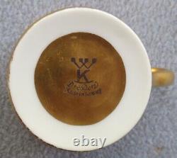 Wilhelm Koch W K Dresden Demitasse Cup & Saucer Set Cobalt Floral Gold Encrusted